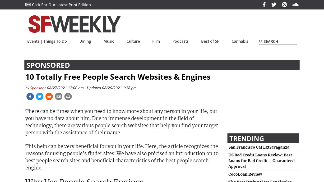 10 Totally Free People Search Websites & Engines - SF Weekly